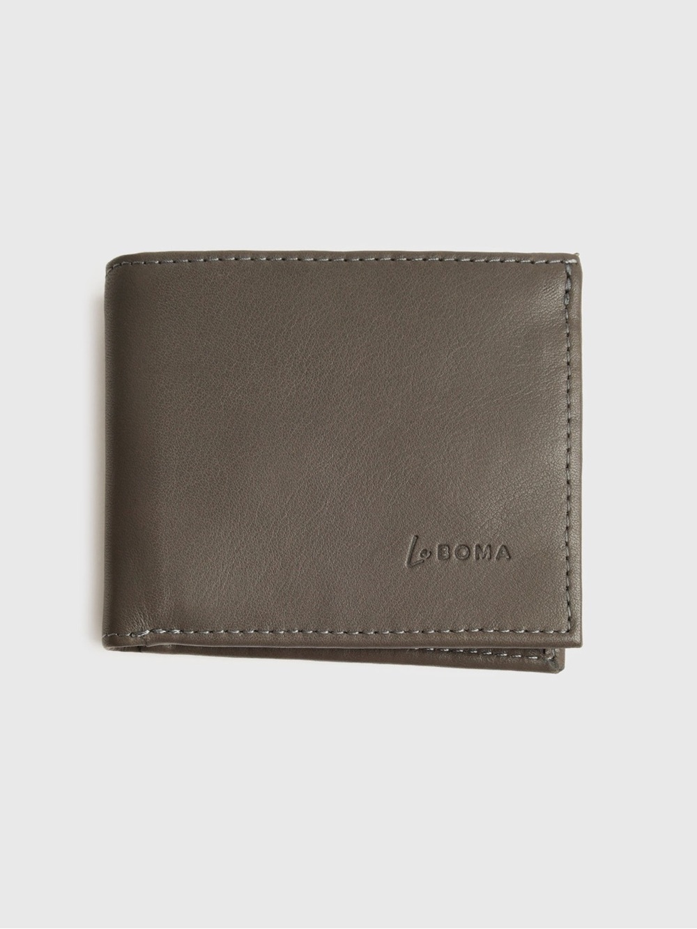 LA BOMA Bifold Leather Wallet Gray